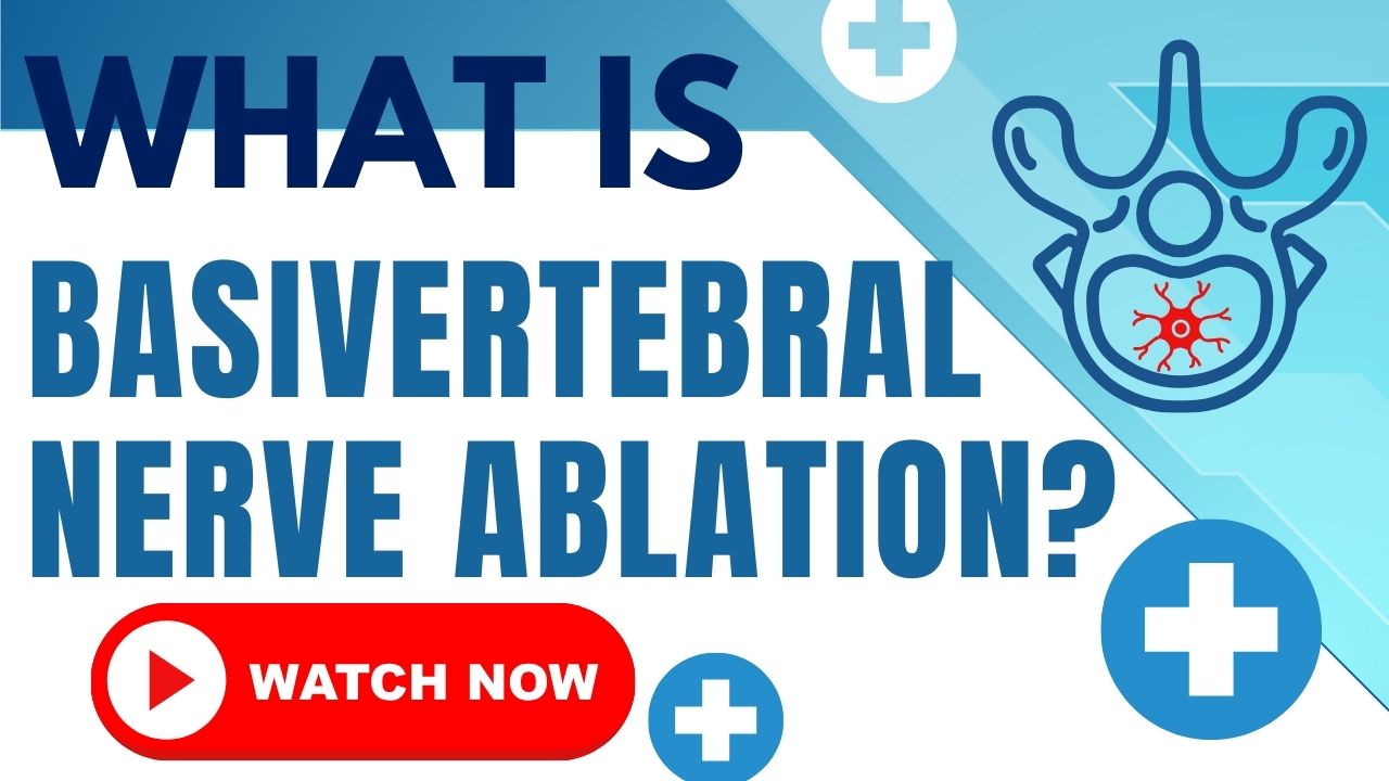 Medical illustration showing the basivertebral nerve entering a vertebra